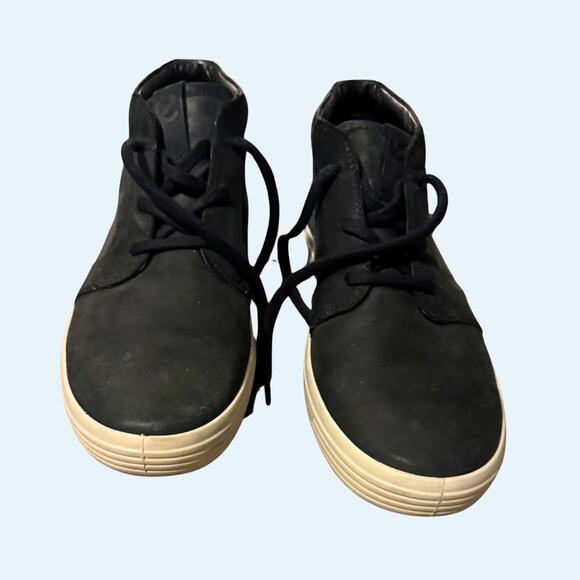 ECCO Soft 7 Chukka Men’s 11 Leather Sneakers – Dark Grey Oil Nubuck – Mid Top - Picture 3 of 8